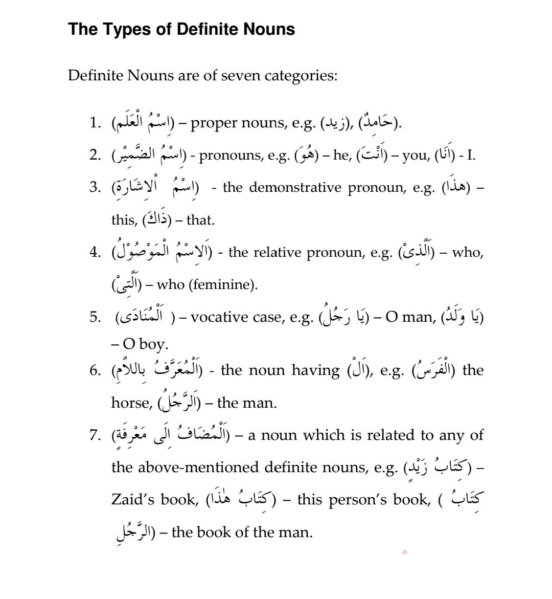 types of definite nouns